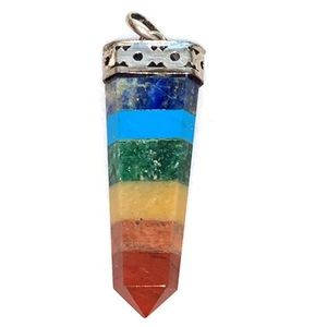 Natural Chakra Pendant With Stainless Steel Bale